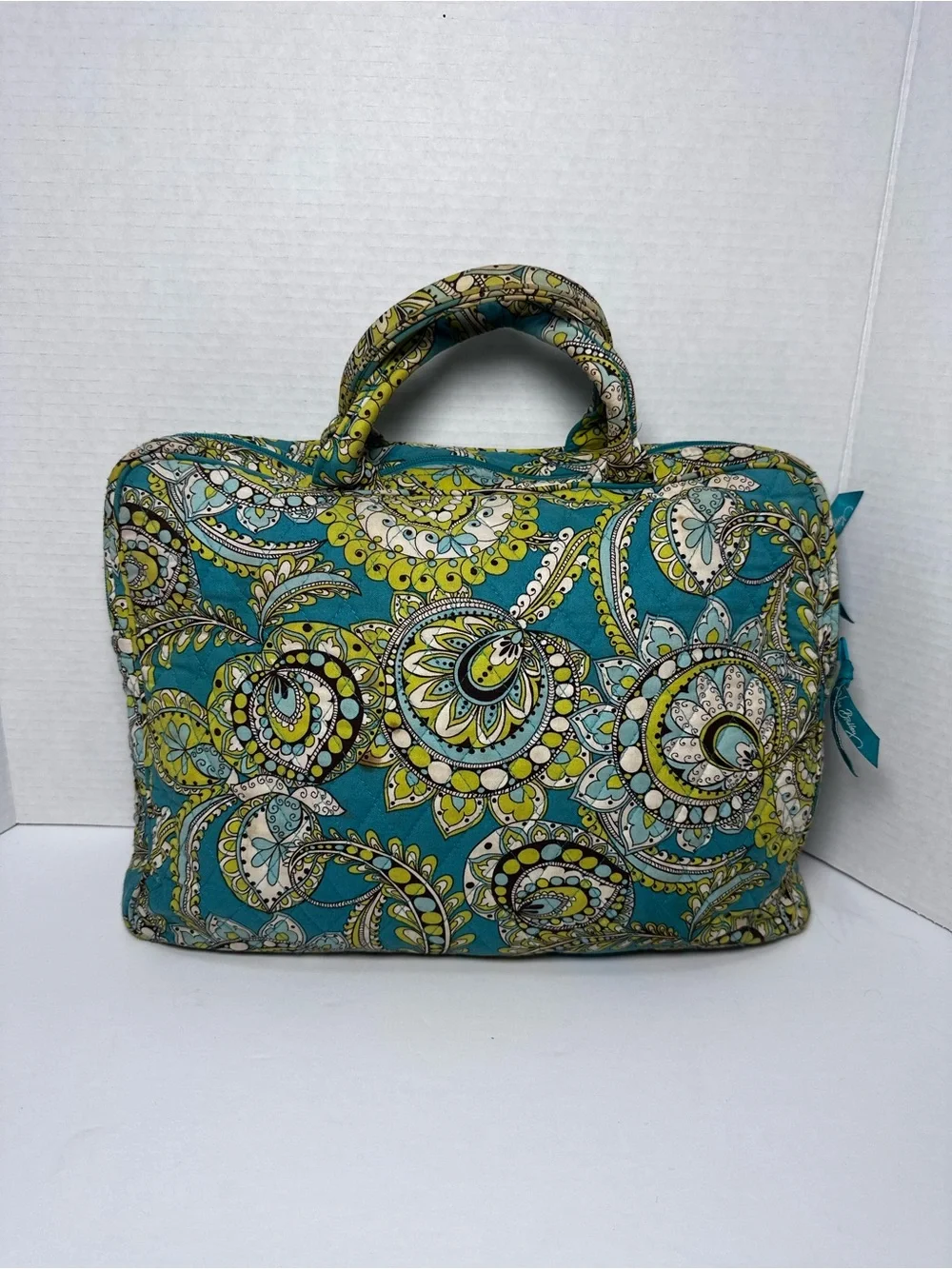 Vera Bradley Turquoise Paisley Quilted Tote Bag